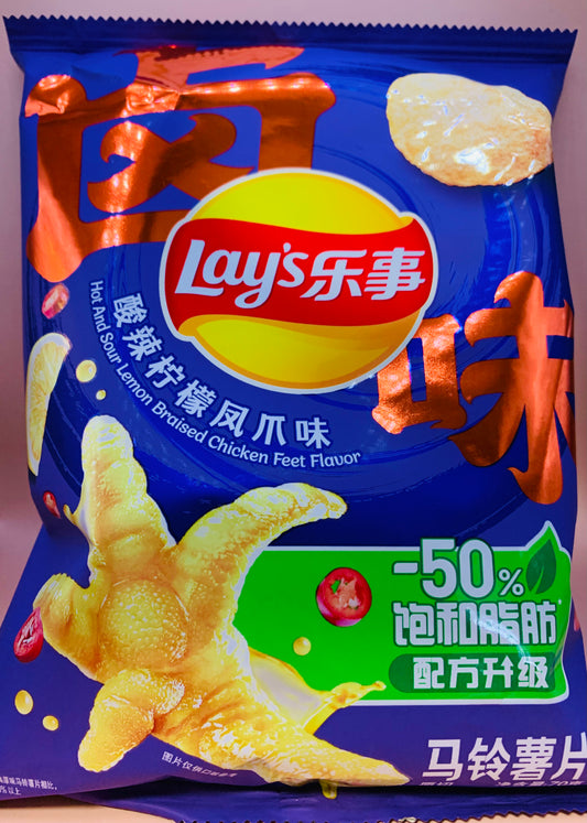Lay's Hot & Sour Lemon Chicken Feet Flavor Chips (China)